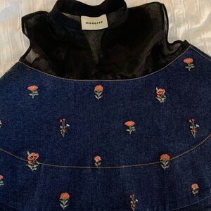 Moonray Black and Blue Floral Dress